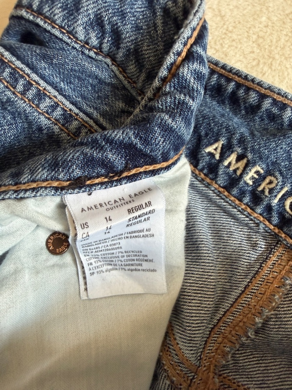 Bundle of Four Denim & Rust Jeans - Light Wash + Red - Picture 13 of 15